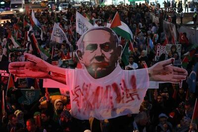 تظاهرات گسترده در استانبول ترکیه در حمایت از غزه
