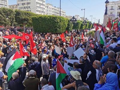 عکس/ راهپیمایی حمایت از فلسطین در تونس