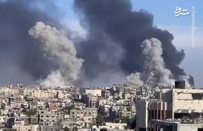 فیلم/ بمباران جنون‌آمیز مناطق شمالی غزه توسط جنگنده‌های اسرائیلی