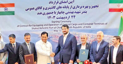امضای قرارداد ۱۰ ساله ایران و هند برای تجهیز و بهره‌برداری از بندر چابهار