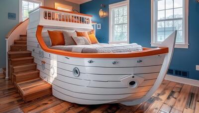 رویای دریا در آغوش خشکی: تختخواب‌هایی الهام گرفته از قایق برای عاشقان دریا! (عکس)