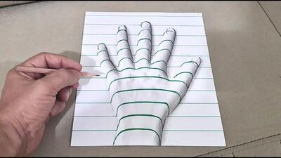 آموزش نقاشی سه بعدی روی کاغذ برای مبتدیان / خیلی راحت این نقاشی ۳ بعدی را بکش !
