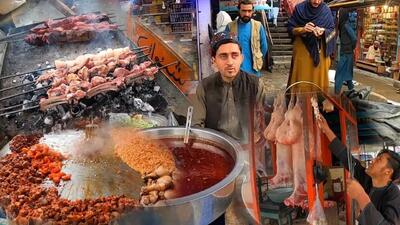 (ویدئو) غذای خیابانی در افغانستان؛ از ماهیچه و سیب زمینی پخته تا کباب