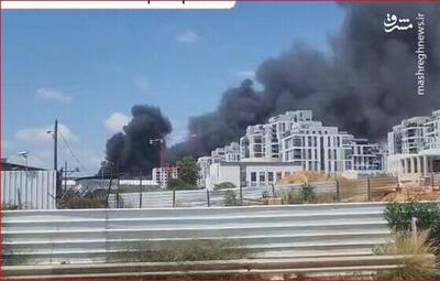 فیلم/ آتش‌سوزی در پایگاه ارتش اسرائیل در شمال تل‌آویو