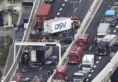 تصادف زنجیره‌ای شدید در بزرگراهی در توکیو/ ۳ نفر جان باختند