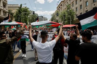 تصاویر: تظاهرات معترضان طرفدار فلسطین در آتن | خبرگزاری بین المللی شفقنا