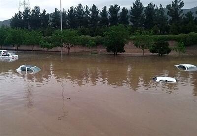 (ویدئو) خودروهای شناور در سیلاب مشهد