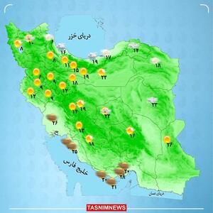رگبار و رعدوبرق در غرب و شرق کشور | امروز و فردا  کدام استان ها بارانی است ؟ + نقشه