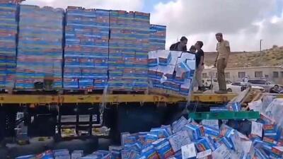 حمله مجدد شهرک‌نشینان صهیونیست به کامیون‌های حامل کمک‌های انسانی در غزه