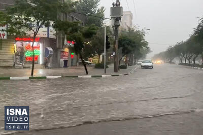 ویدیو/ شروع بارش‌های سیل‌آسا و تگرگ در مشهد