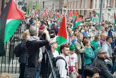 عکس/ تظاهرات گسترده ایرلندی‌ها در حمایت از غزه