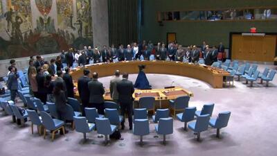 تصاویر یک دقیقه سکوت شورای امنیت سازمان ملل به احترام شهدای ایران