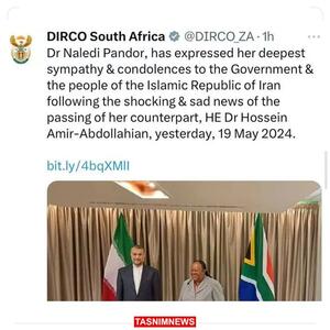 پیام تسلیت وزیر امور خارجه آفریقای جنوبی