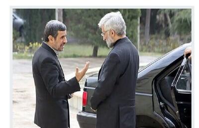 تصویری از بی‌اعتنایی سعید جلیلی به احمدی‌نژاد در جلسه امروز خبرگان +عکس