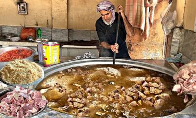 طرز تهیه کابلی پلو با گوشت و برنج توسط آشپز پاکستانی (فیلم)