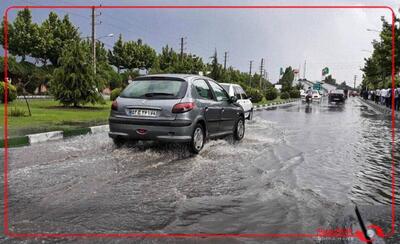 بارش شدید باران در کرج باغستان غربی