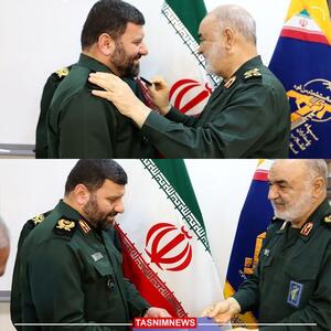 تصاویری از اعطای درجه سرتیپ دومی به سیدمهدی موسوی توسط فرمانده کل سپاه