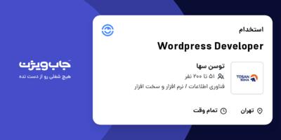 استخدام Wordpress Developer در توسن سها