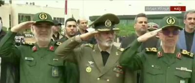 ببینید | احترام نظامی مقامات ارشد نظامی و دولتمردان به پیکر ابراهیم رئیسی؛ سرود ملی طنین‌انداز شد