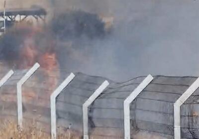 آتش سوزی در نزدیکی پایگاه ارتش اسرائیل - تسنیم