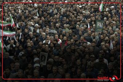 تصاویر هوایی از حضور مردم در مسیر تشییع شهید جمهور و همراهانش