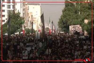 جمعیت عظیم مردم در تشییع تاریخی شهدای خدمت در خیابان آزادی