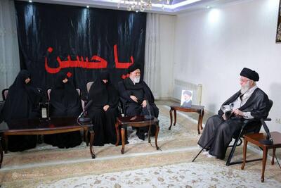 دیدار رهبر انقلاب با خانواده رئیس‌جمهور و امام جمعه مشهد +عکس