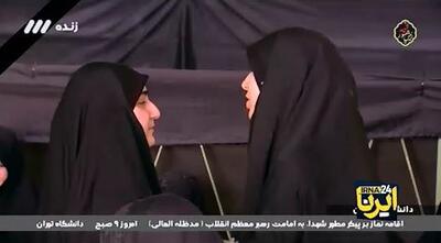 دختران رئیسی و سردار سلیمانی در مراسم تشییع رییس‌جمهور + فیلم