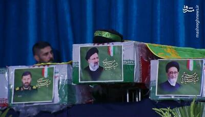 فیلم/ خداحافظی مردم با شهید رئیسی در مصلی تهران