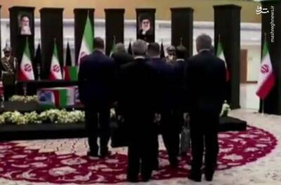 فیلم/ ادای احترام رئیس مجلس دومای روسیه به پیکر رئیس‌جمهور شهید