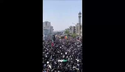 جمعیت خیره‌کننده تشییع‌کنندگان شهدای خدمت در تهران