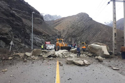 پلیس راه هشدار داد؛ خطر سقوط سنگ در جاده های کوهستانی البرز