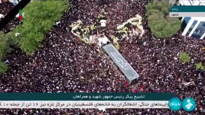 سیل عظیم مردم در مراسم تشییع رئیس‌جمهور شهید در مشهد