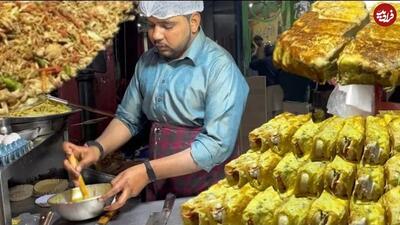 (ویدئو) غذای خیابانی در پاکستان؛ پخت بهترین برگر‌ها به روش آشپز‌های معروف