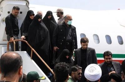 لحظه ورود خانواده رئیسی به فرودگاه مشهد