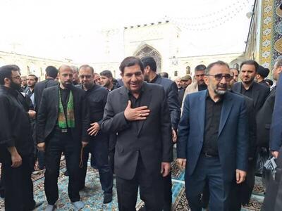 حضور مخبر در مراسم تدفین شهید موسوی در حرم عبدالعظیم حسنی (ع) | ویدئو