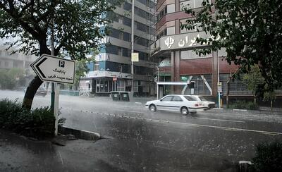 بارش شدید باران بهاری در تهران (فیلم)