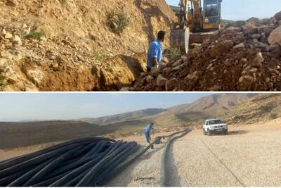 اجرای ۱۳۰۰ متر خط انتقال آب به محله تنگ نظری روستای بیدزرد