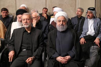 حضور روحانی و لاریجانی در مراسم بزرگداشت شهدای خدمت در حسینیه امام خمینی
