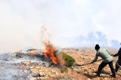 مهار آتش سوزی در اراضی معمولان و چگنی لرستان