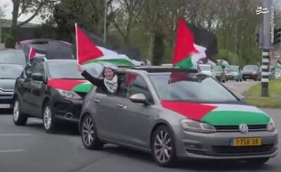 فیلم/ رژه خودرویی دانمارکی ها برای حمایت از غزه