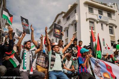 عکس/ تظاهرات همبستگی با غزه و فلسطین در رباط