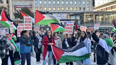 تظاهرات مردمی در دفاع از غزه در سوئد+ فیلم