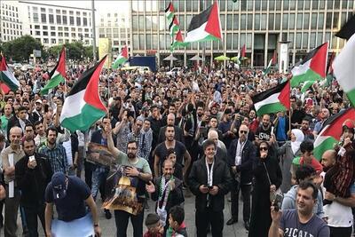 تظاهرات مردم آلمان در حمایت از غزه+ فیلم