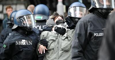 خشونت پلیس آلمان و ضرب‌وشتم معترضان به جنگ رژیم صهیونیستی در غزه