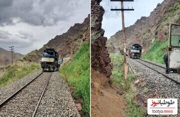 (فیلم) حادثه ای وحشتناک برای قطار در خط مرزی ایران