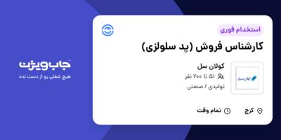 استخدام کارشناس فروش (پد سلولزی) در کولان سل