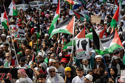 فیلم/ تظاهرات هزاران نفر در کیپ تاون در حمایت از غزه و فلسطین