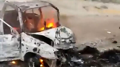 زنده زنده سوختن سه قاچاقچی در تصادف ماشین های شوتی در بند عباس + فیلم