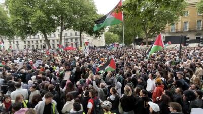 حامیان فلسطین در انگلیس جنایات اسرائیل در رفح را محکوم کردند